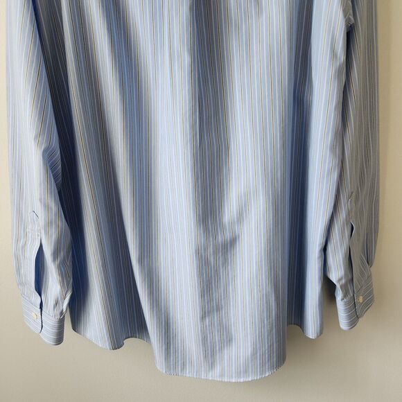Brooks Brothers Shirt Men Size 16-35 Blue Stripe Traditional Fit Button Up Shirt - Picture 8 of 13
